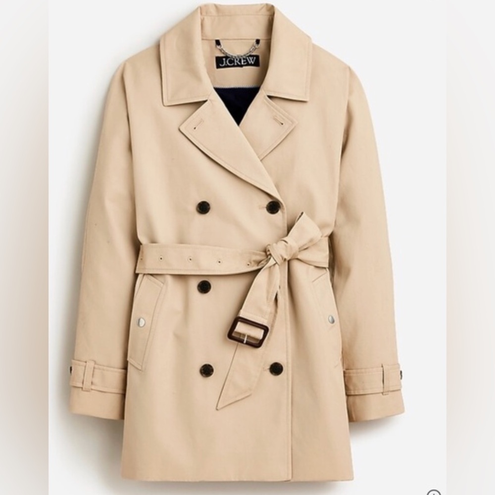 J.Crew khaki short trench Coat